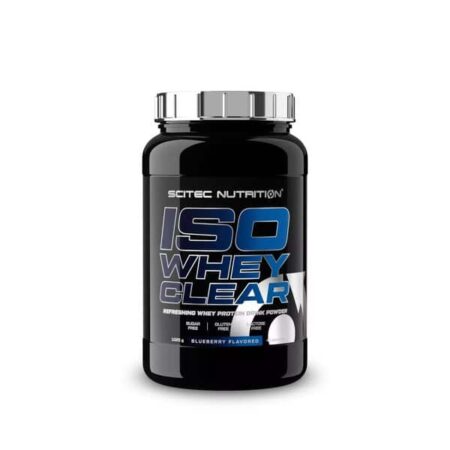 Pot de protéine Whey Iso Clear saveur myrtille.