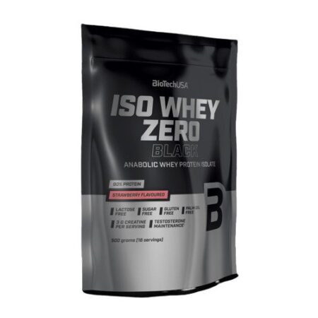 Protéine isolat whey ISO ZERO Black, saveur fraise.