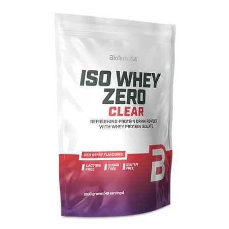 Poudre protéinée Iso Whey Zero saveur baies rouges.