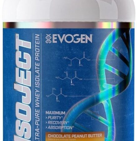 Pot de protéine IsoJect saveur beurre de cacahuète.