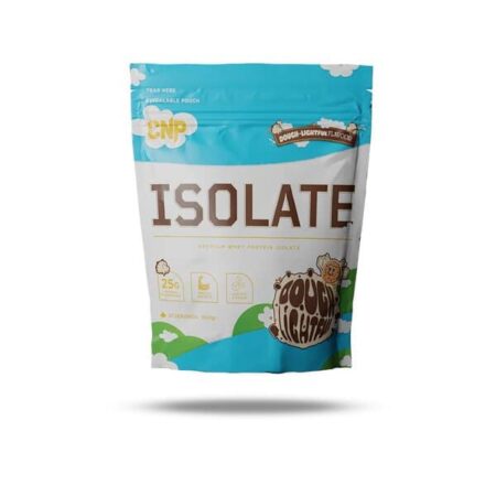 Sachet protéine whey isolat arôme cookie.