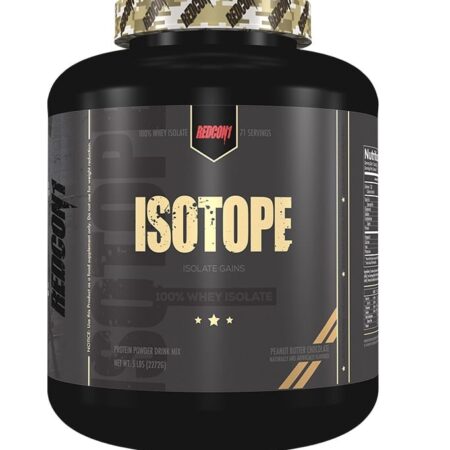 Pot de protéine Whey Isolate, goût beurre de cacahuète.