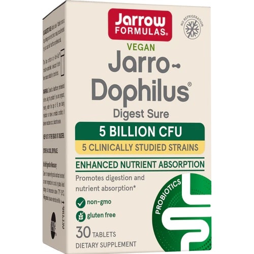 Probiotiques végans Jarrow, 5 milliards CFU, sans gluten.
