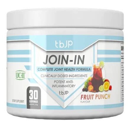 Pot de complément alimentaire pour articulations, goût fruité.