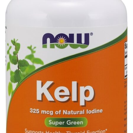 Bouteille de complément alimentaire Kelp en capsules.