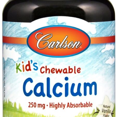 Complément alimentaire calcium pour enfants, Carlson, 60 comprimés.