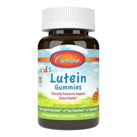 Flacon de gommes à la lutéine pour enfants.