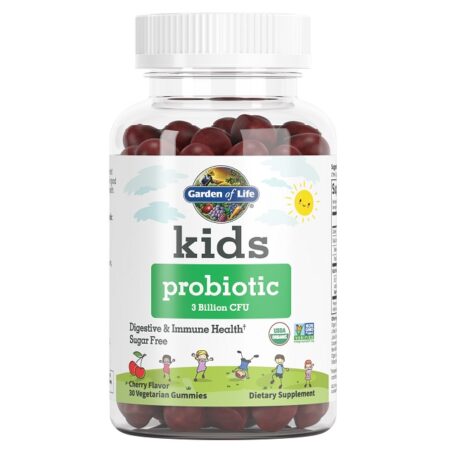 Probiotiques pour enfants, sans sucre, saveur cerise.