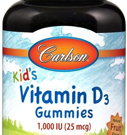 Flacon de gommes vitamine D3 pour enfants Carlson.