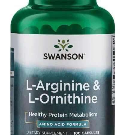 Pot de complément alimentaire L-Arginine et L-Ornithine.