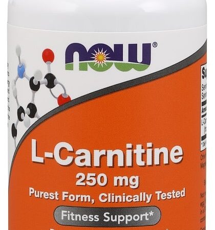 Bouteille de complément L-Carnitine 250 mg.