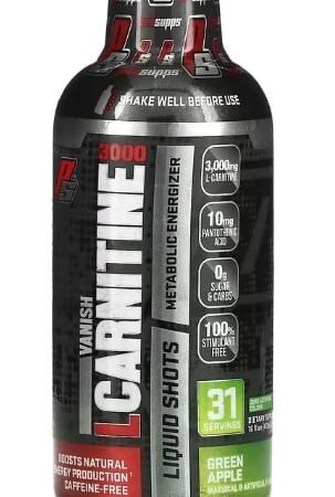 Bouteille de complément liquide L-Carnitine, pomme verte.