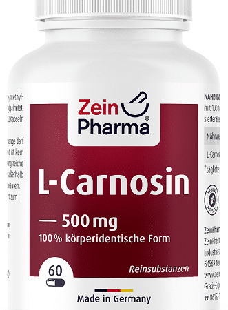 Flacon de L-Carnosine ZeinPharma 500 mg.
