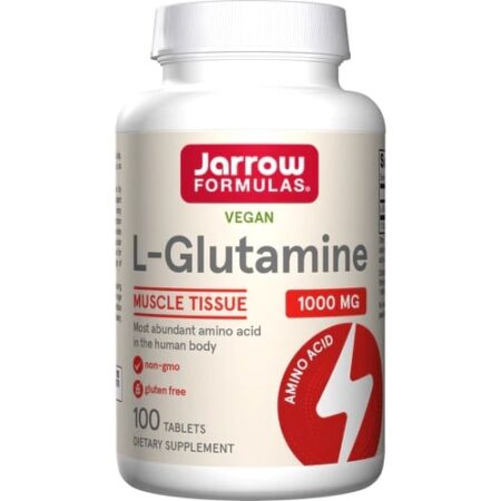 Pot de L-Glutamine végan 1000mg, complément alimentaire.