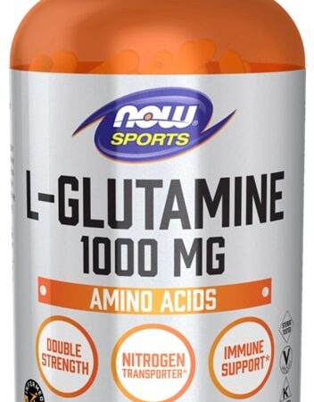 Pot de L-Glutamine 1000mg, complément alimentaire, 240 capsules.