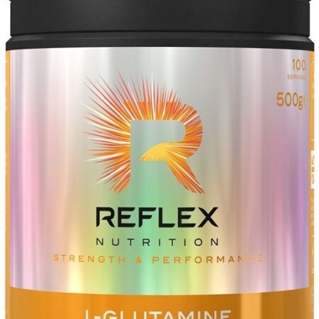 Pot de L-Glutamine Reflex Nutrition pour sportifs.