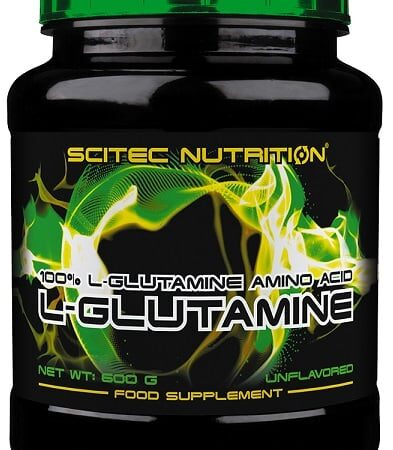 Pot de complément L-Glutamine Scitec Nutrition.