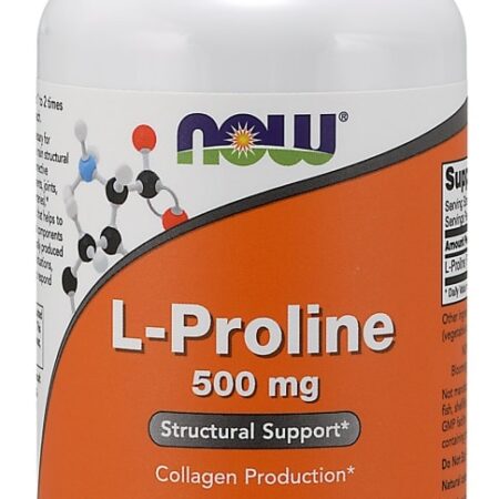 Flacon de L-Proline 500 mg, complément alimentaire végétarien.