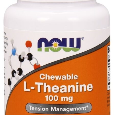 Flacon de supplément L-Théanine à croquer.