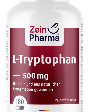 Flacon L-Tryptophane 500 mg Zein Pharma, supplément.