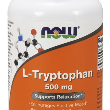 Bouteille de complément alimentaire L-Tryptophane, 500 mg.