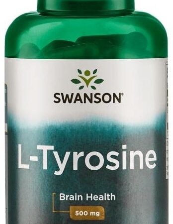 Bouteille de complément alimentaire L-Tyrosine Swanson.