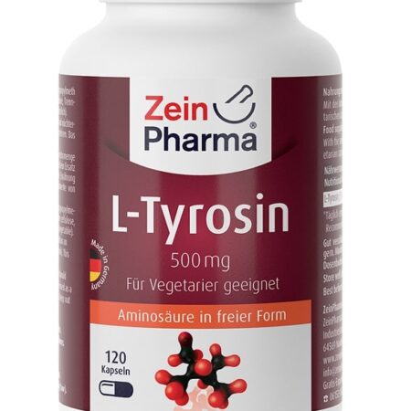 Supplément L-Tyrosine Zein Pharma 500mg, 120 capsules.
