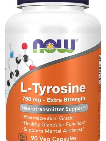 Bouteille de complément alimentaire L-Tyrosine de NOW.