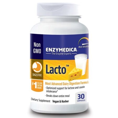 Flacon Enzymedica Lacto, complément digestion lactose.