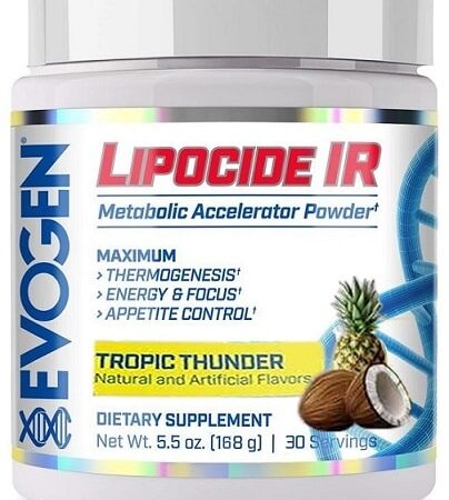 Pot de complément alimentaire Lipocide IR, saveur tropicale.