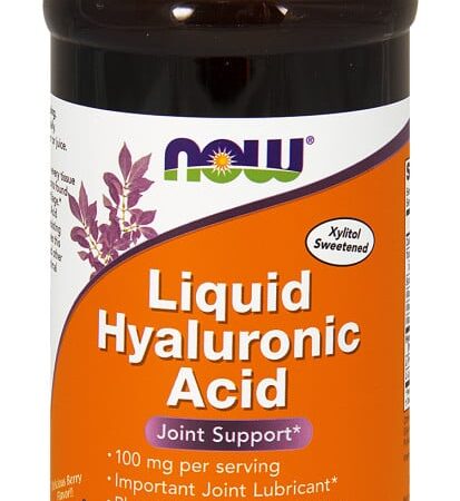 Flacon de complément alimentaire acide hyaluronique liquide.