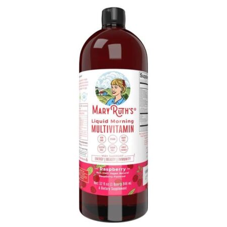 Multivitamine liquide matinal, saveur framboise, Mary Ruth's.