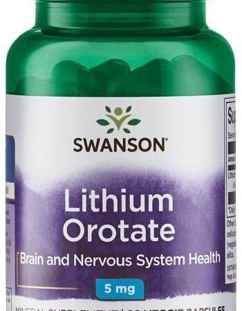 Pot de complément alimentaire Lithium Orotate Swanson.