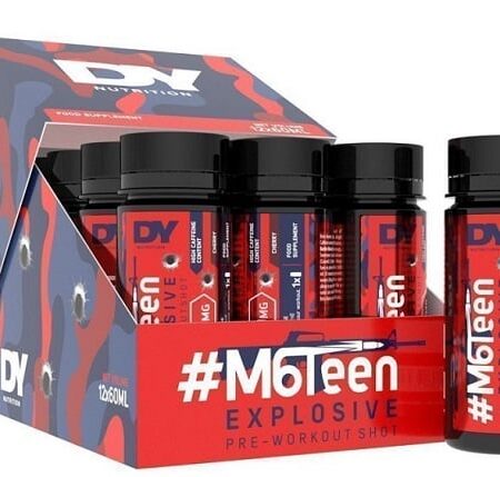 M6Teen Explosive Pre-Workout Shot, Blueberry - 12 x 60ml.