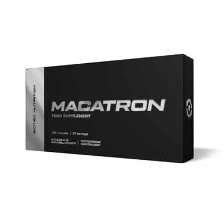Boîte de complément alimentaire Macatron, nutrition sportive.