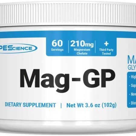 Pot de supplément alimentaire Mag-GP, magnésium, PEScience.