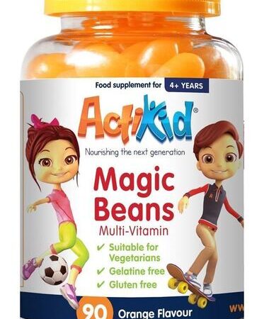 Flacon de vitamines ActiKid Magic Beans pour enfants.