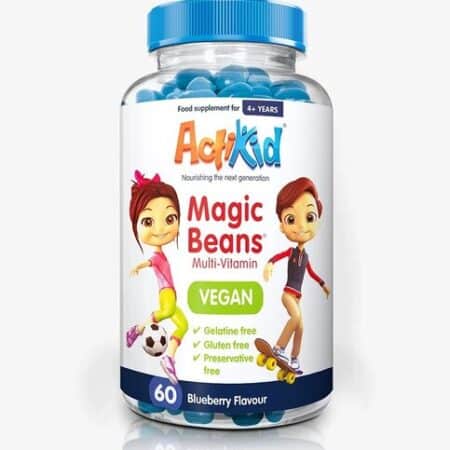 Pot de vitamines pour enfants, sans gélatine, arôme myrtille.