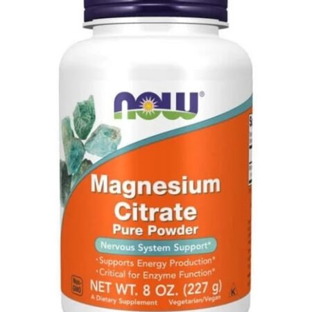 Poudre pure de citrate de magnésium, supplément alimentaire.