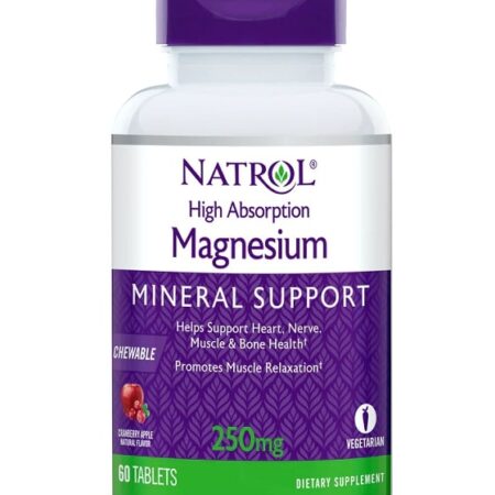 Complément magnésium haute absorption Natrol, santé osseuse.