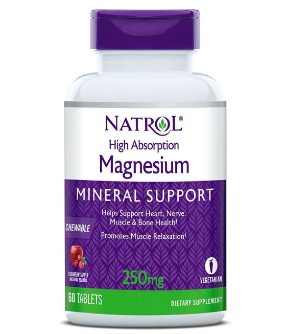 Complément magnésium haute absorption Natrol, santé osseuse.
