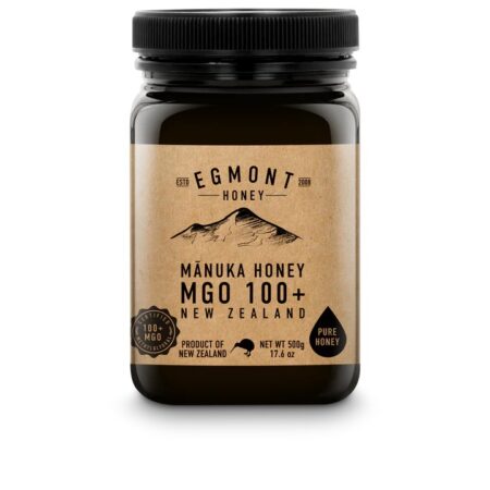 Pot de miel de Manuka MGO 100+ d'Egmont, Nouvelle-Zélande.