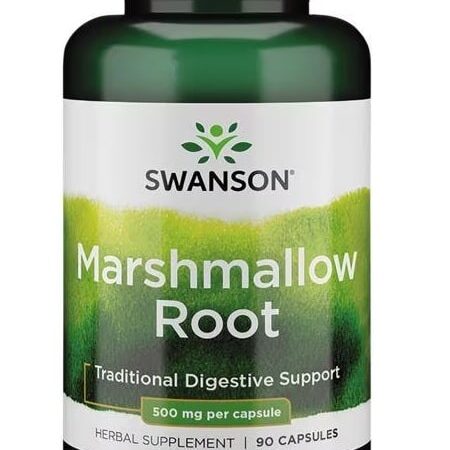 Supplément racine guimauve Swanson, digestion, 90 capsules.