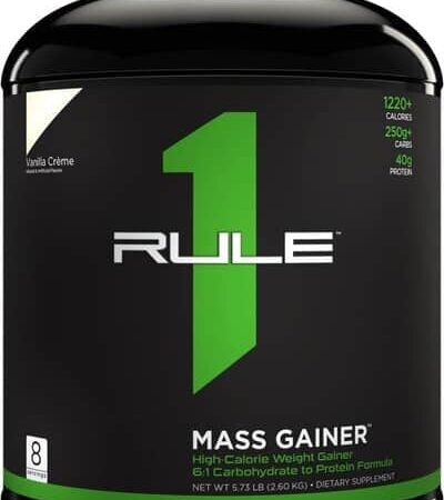 Pot de complément alimentaire Mass Gainer vanille.