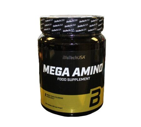 Pot de complément alimentaire Mega Amino.