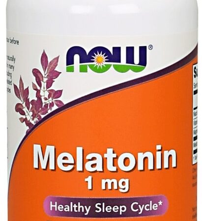 Bouteille de mélatonine 1 mg, complément alimentaire.
