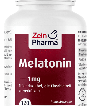 Complément alimentaire mélatonine Zein Pharma, 1mg.