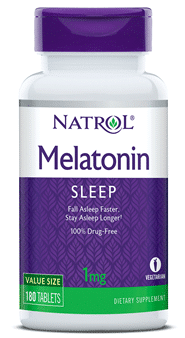 Complément alimentaire Natrol Mélatonine pour le sommeil.