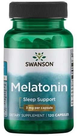 Flacon de mélatonine Swanson, soutien du sommeil, 120 capsules.