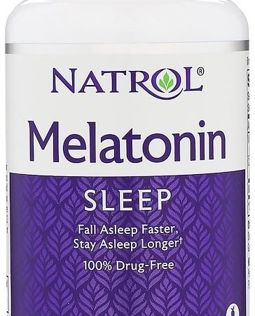Bouteille de mélatonine Natrol 3mg, complément alimentaire.